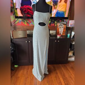 Xscape light blue sequin Evening Gown in size 6